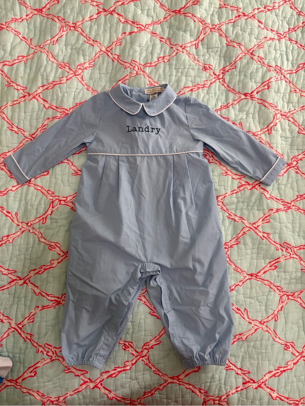 The Beaufort Bonnet Company Light Blue Romper “Landry”